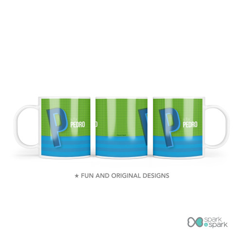 Double Initial Green Kids Plates