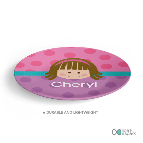 Just Like Me Girl Pink Custom Plate for Girls