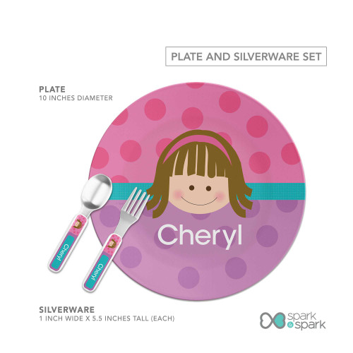 Just Like Me Girl Pink Custom Plate for Girls