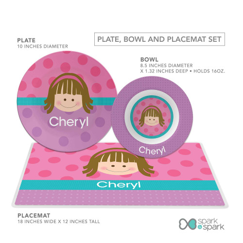Just Like Me Girl Pink Custom Plate for Girls