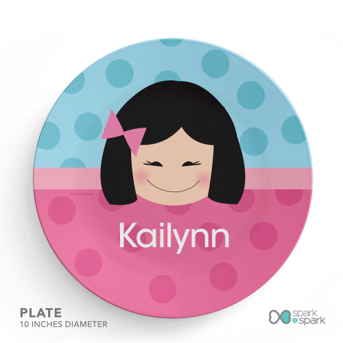 Just Like Me Girl Light Blue Custom Plate for Girls