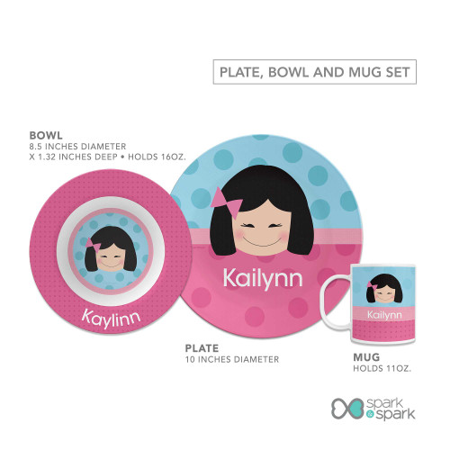 Just Like Me Girl Light Blue Custom Plate for Girls