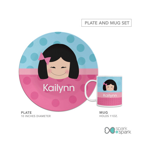 Just Like Me Girl Light Blue Custom Plate for Girls