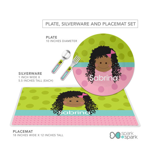 Just Like Me Girl Green Custom Plate for Girls