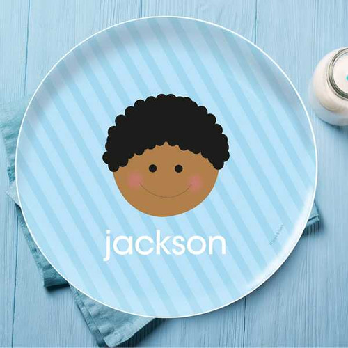 Just Like Me Boy Light Blue Personalized Dishes