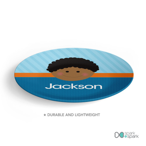 Just Like Me Boy Light Blue Kids Plates