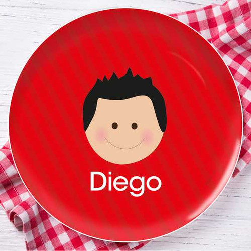 Just Like Me Boy Red Personalized Plates For Kids