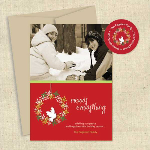 Shown with light kraft envelope and matching return address label