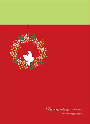 Wreath Of Peace Christmas Photo Cards