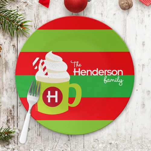 Yummy Hot Cocoa Personalized Christmas Plates
