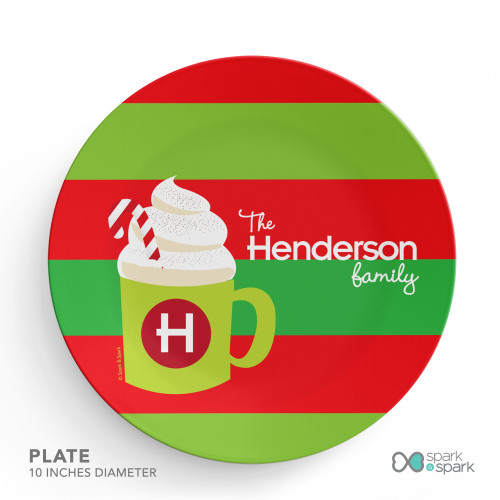 Yummy Hot Cocoa Personalized Christmas Plates