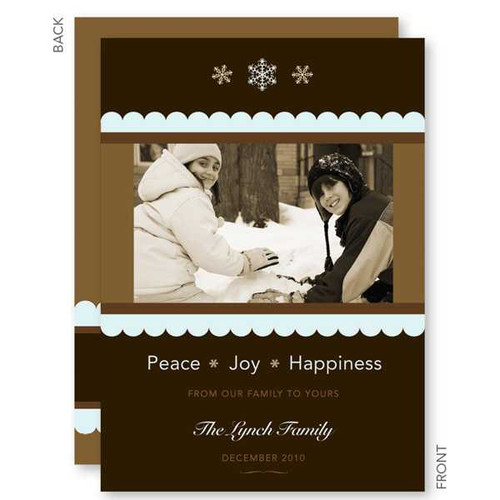 custom christmas cards | Ribbon & Flakes Christmas Photo Cards by Spark & Spark