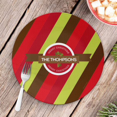 Xmas Bold Lines Personalized Christmas plates