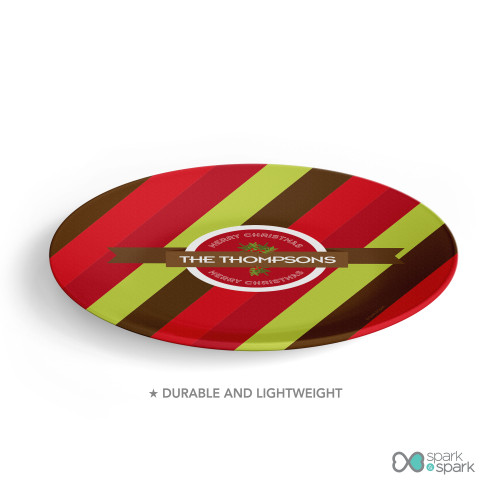 Xmas Bold Lines Personalized Christmas plates
