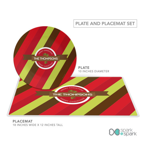 Xmas Bold Lines Personalized Christmas plates