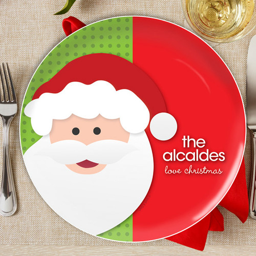 Mr. Santa Claus Personalized Christmas plates