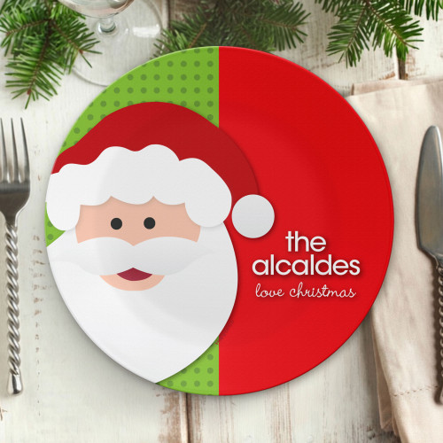 Mr. Santa Claus Personalized Christmas plates