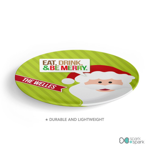 Eat, Drink & Be Merry Personalized Christmas Plates