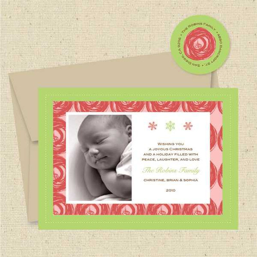 Shown with light kraft envelope and matching return address label