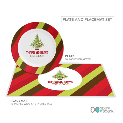 Fancy Xmas Tree Personalized Christmas plates