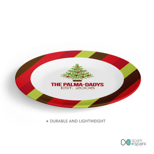 Fancy Xmas Tree Personalized Christmas plates