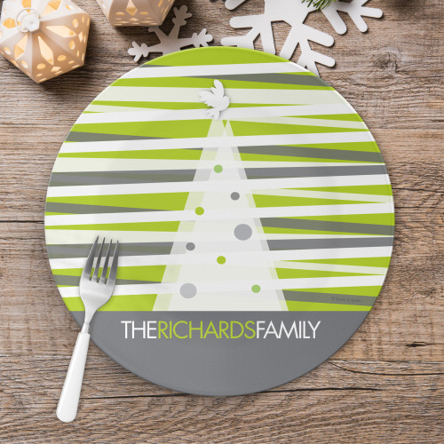 Modern Xmas Lines Personalized Christmas plates
