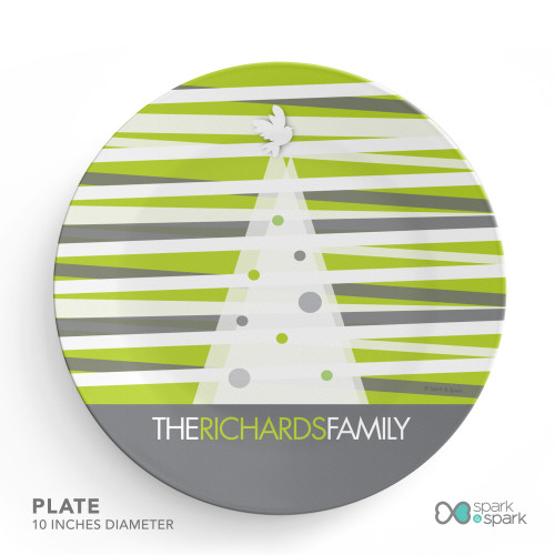 Modern Xmas Lines Personalized Christmas plates