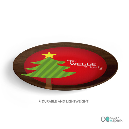 A Big Old Tree Personalized Christmas plates