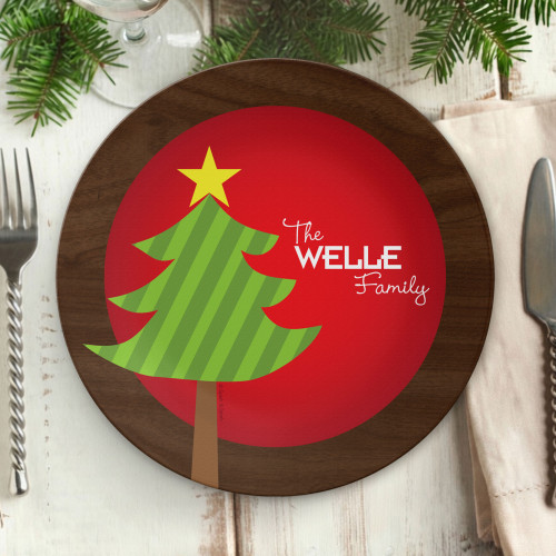 A Big Old Tree Personalized Christmas plates