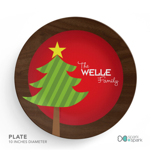 A Big Old Tree Personalized Christmas plates