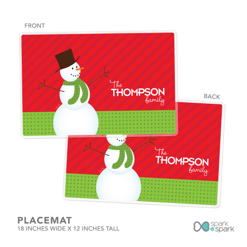 The Snowman Is Here Personalized Christmas Plates