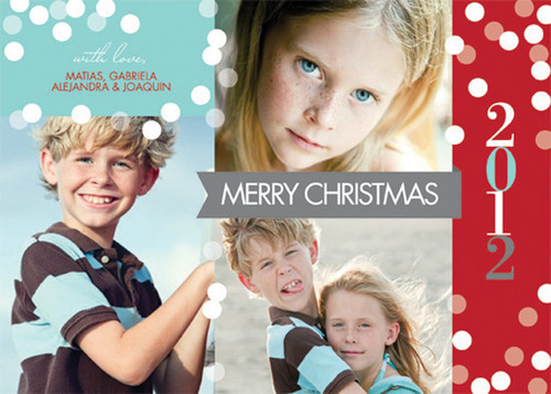 Modern Snowfall Christmas Photo Cards