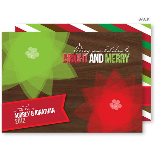 photo christmas cards | Modern Poinsettas Christmas Photo Cards by Spark & Spark