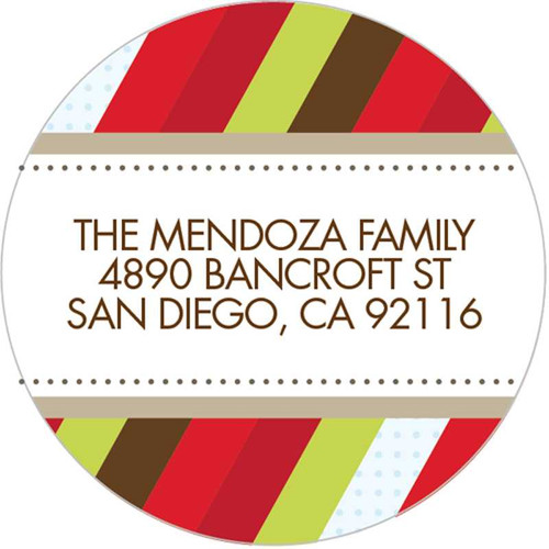 Festive Stripe Christmas Address Labels
