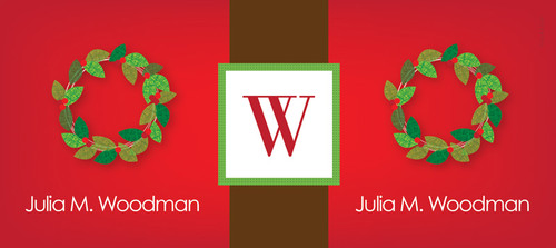 Initial and Wreath Ceramic Mug