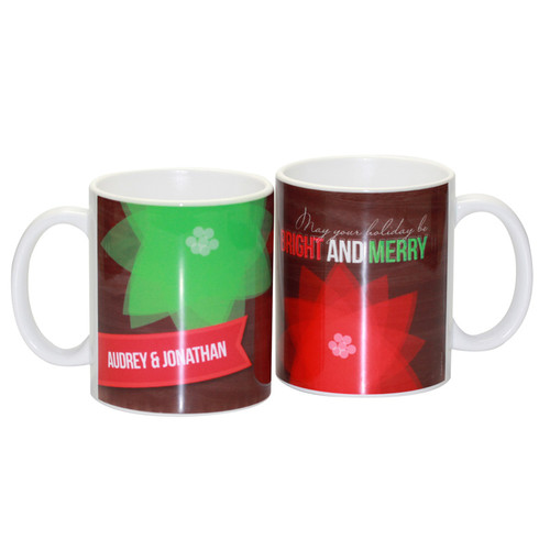 Modern Poinsettias Ceramic Mug