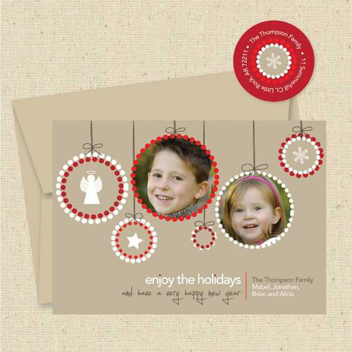 Shown with light kraft envelope and matching return address label
