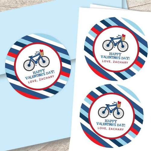 A Boy Love Ride Valentine Address Labels
