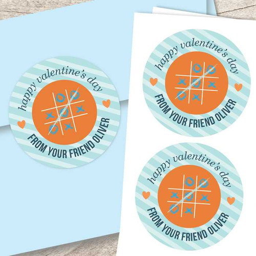 Tic Tac Toe For Boy Address Labels