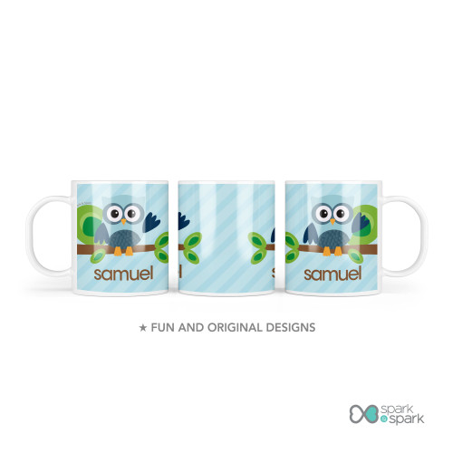 Owl Be Yours Blue Kids Plates