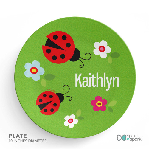 Curious Lady Bug Custom Plate for Girls