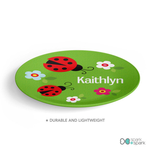 Curious Lady Bug Custom Plate for Girls