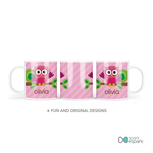 Owl Be Yours Pink Custom Plate for Girls