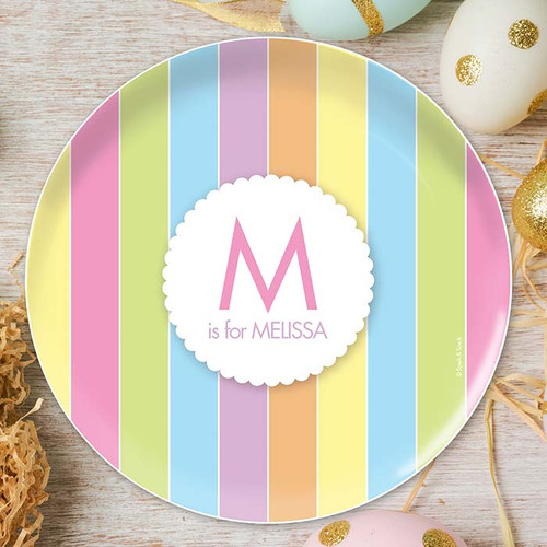 Pastels Initial Pink Kids Plates