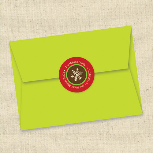 Three Snowflakes Christmas Address Labels