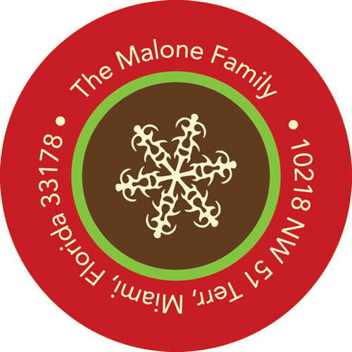 Three Snowflakes Christmas Address Labels