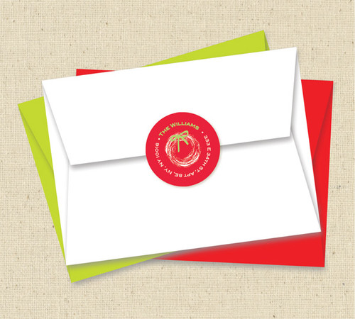 Modern Winter Wreath Christmas Address Labels