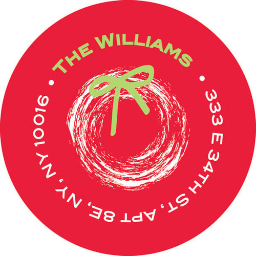 Modern Winter Wreath Christmas Address Labels