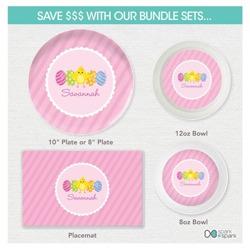 Easter Chick Pink Kids Placemat