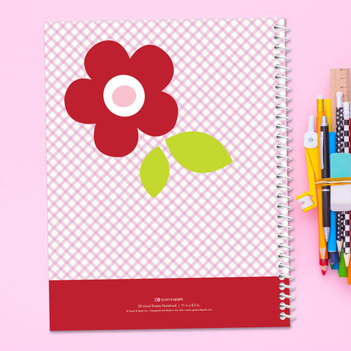 Preppy Flowers Red Kids Notebook